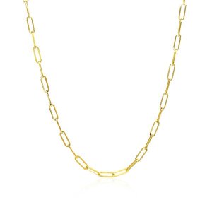 Unbranded 44776-18 14k Yellow Gold Delicate Paperclip Chain (2.1mm) Si