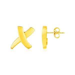 Unbranded 82777 14k Yellow Gold X Earrings