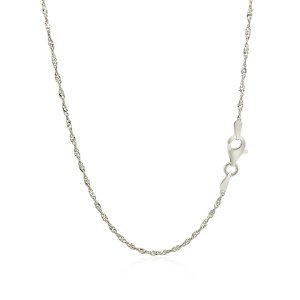 Unbranded 44912-18 Sterling Silver 1.6mm Singapore Style Chain Size: 1