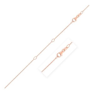 Unbranded 72346-18 Double Extendable Cable Chain In 14k Rose Gold (0.6