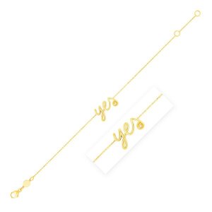 Unbranded 70863-7 14k Yellow Gold Yes Bracelet With Diamond Size: 7''