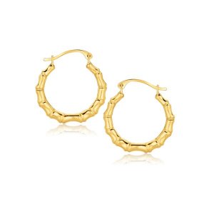 Unbranded 88839 10k Yellow Gold Branch Motif Hoop Earrings