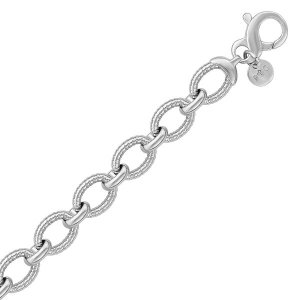 Unbranded 48660-8 Sterling Silver Oval Cable Design Chain Link Bracele