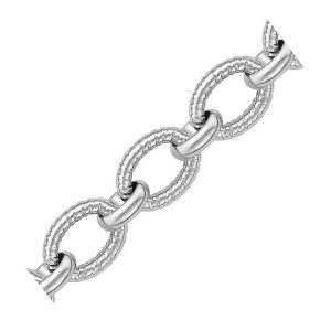 Unbranded 48660-8 Sterling Silver Oval Cable Design Chain Link Bracele