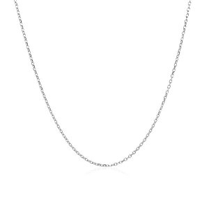 Unbranded 08985-16 14k White Gold Diamond Cut Cable Link Chain 0.8mm S