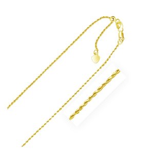 Unbranded 71742-22 14k Yellow Gold Adjustable Rope Chain 1.0mm Size: 2