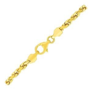 Unbranded 60680-7 3.5mm 10k Yellow Gold Solid Diamond Cut Rope Bracele