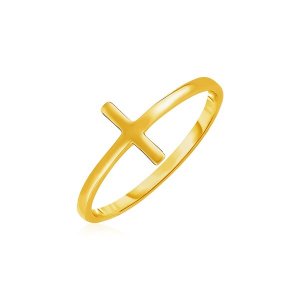 Unbranded 98806-7 14k Yellow Gold Cross Motif Ring Size: 7