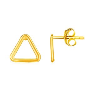 Unbranded 68266 14k Yellow Gold Post Earrings With Open Triangles