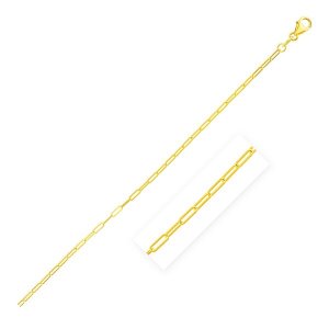 Unbranded 76949-10 14k Yellow Gold Fine Paperclip Anklet (1.5mm) Size: