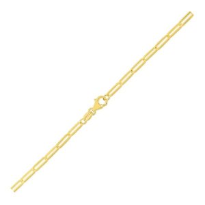 Unbranded 76949-10 14k Yellow Gold Fine Paperclip Anklet (1.5mm) Size: