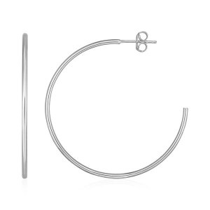 Unbranded 22750 14k White Gold Polished Hoop Earrings