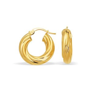 Unbranded 81910 14k Yellow Gold Fancy Twist Hoop Earrings (78 Inch Dia