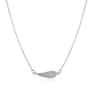 Unbranded 74094-18 14k White Gold Angel Wing Necklace Size: 18''