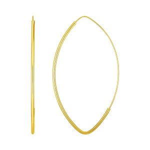 Unbranded 32060 14k Yellow Gold Polished Long Marquise Motif Earrings