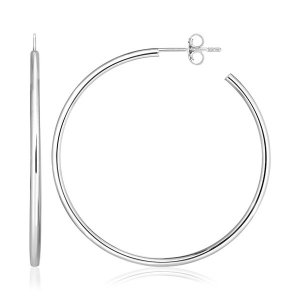 Unbranded 68624 Sterling Silver Rounded Polished Hoop Earrings