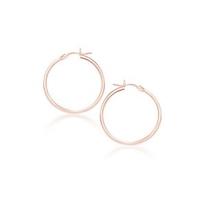 Unbranded 81598 14k Rose Gold Polished Hoop Earrings (25 Mm)