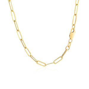 Unbranded 92376-18 14k Yellow Gold Wide Paperclip Chain (3.3mm) Size: 