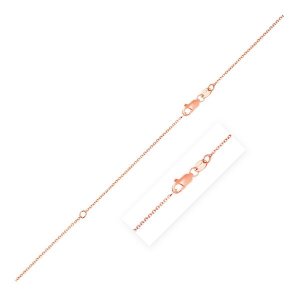 Unbranded 92460-18 Extendable Cable Chain In 14k Rose Gold (0.8mm) Siz