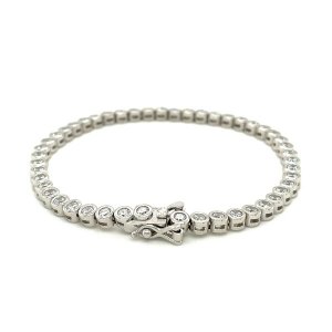 Unbranded 34334-7.25 Tennis Bracelet With Round Cubic Zirconia In Ster