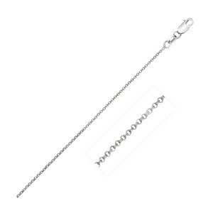 Unbranded 64839-18 14k White Gold Diamond Cut Rolo Chain 1.1mm Size: 1