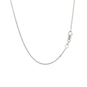 Unbranded 64839-18 14k White Gold Diamond Cut Rolo Chain 1.1mm Size: 1