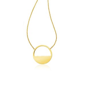 Unbranded 47280-18 14k Yellow Gold Half Open Circle Necklace Size: 18'