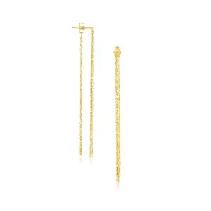 Unbranded 39292 14k Yellow Gold Double Chain Strand Drop Earrings