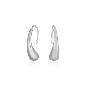 Unbranded 85773 14k White Gold Puffed Teardrop Earrings