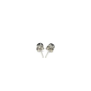 Unbranded 30621 14k White Gold Stud Earrings With Black 4mm Cubic Zirc