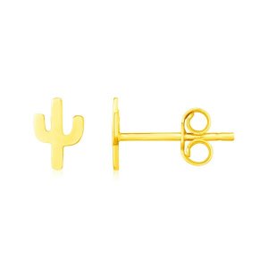 Unbranded 52647 14k Yellow Gold Cactus Earrings