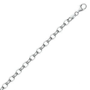 Unbranded 84939-7.25 Sterling Silver Polished Charm Bracelet With Rhod