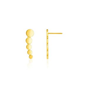 Unbranded 59897 14k Yellow Gold Graduated Circles Climber Post Earring