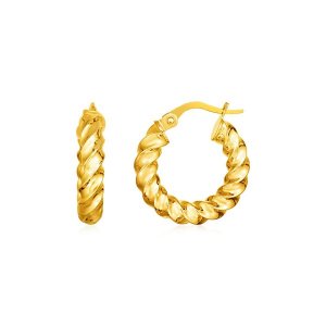 Unbranded 83624 14k Yellow Gold Polished Twisted Hoop Earrings