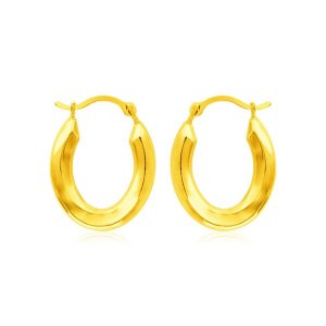 Unbranded 79255 14k Yellow Gold Polished Oval Hoop Earrings