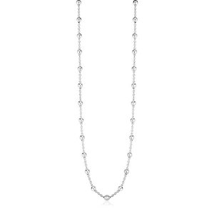 Unbranded 29666-24 Sterling Silver Station Necklace With Polished Bead