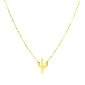 Unbranded 94466-18 14k Yellow Gold Necklace With Cactus Size: 18''