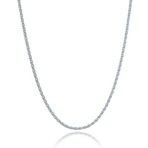 Unbranded 97680-16 Sterling Silver Rhodium Plated Wheat Chain 1.5mm Si