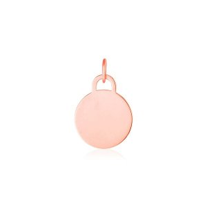 Unbranded 40652 14k Rose Gold Circle Tag Pendant