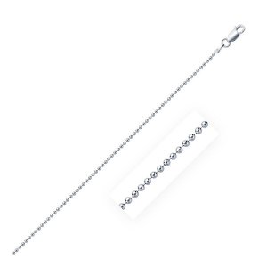 Unbranded 97034-24 Rhodium Plated 1.5mm Sterling Silver Bead Style Cha