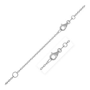 Unbranded 45750-18 Extendable Cable Chain In 14k White Gold (1.5mm) Si