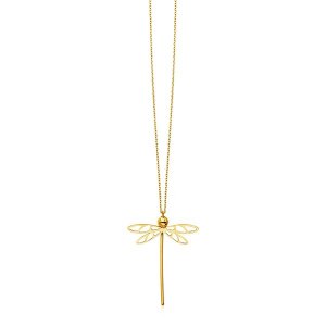 Unbranded 46324-18 14k Yellow Gold Necklace With Dragonfly Pendant Siz