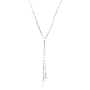 Unbranded 23542-18 Sterling Silver 18 Inch Lariat Necklace With Cross 