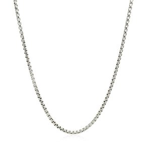 Unbranded 23698-20 Sterling Silver Rhodium Plated Round Box Chain 1.8m