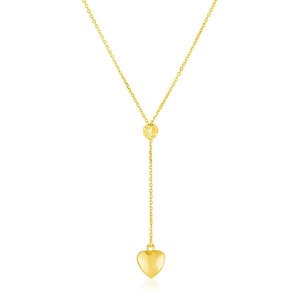 Unbranded 98223-18 14k Yellow Gold Lariat Style Necklace With Heart Si