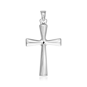 Unbranded 36964 Sterling Silver Domed Rounded Cross Pendant