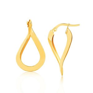 Unbranded 71396 14k Yellow Gold Flat Polished Twisted Hoop Earrings