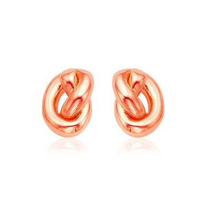 Unbranded 80007 14k Rose Gold Polished Knot Earrings