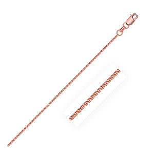 Unbranded 53269-20 14k Rose Gold Diamond Cut Round Wheat Chain 1.1mm S