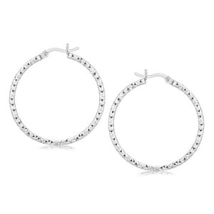 Unbranded 45499 Sterling Silver Rhodium Plated Woven Style Polished Ho